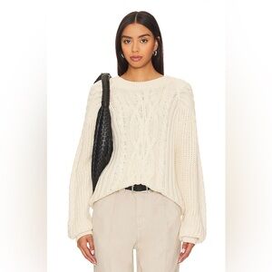 FREE PEOPLE Frankie Cable Sweater in Ivory